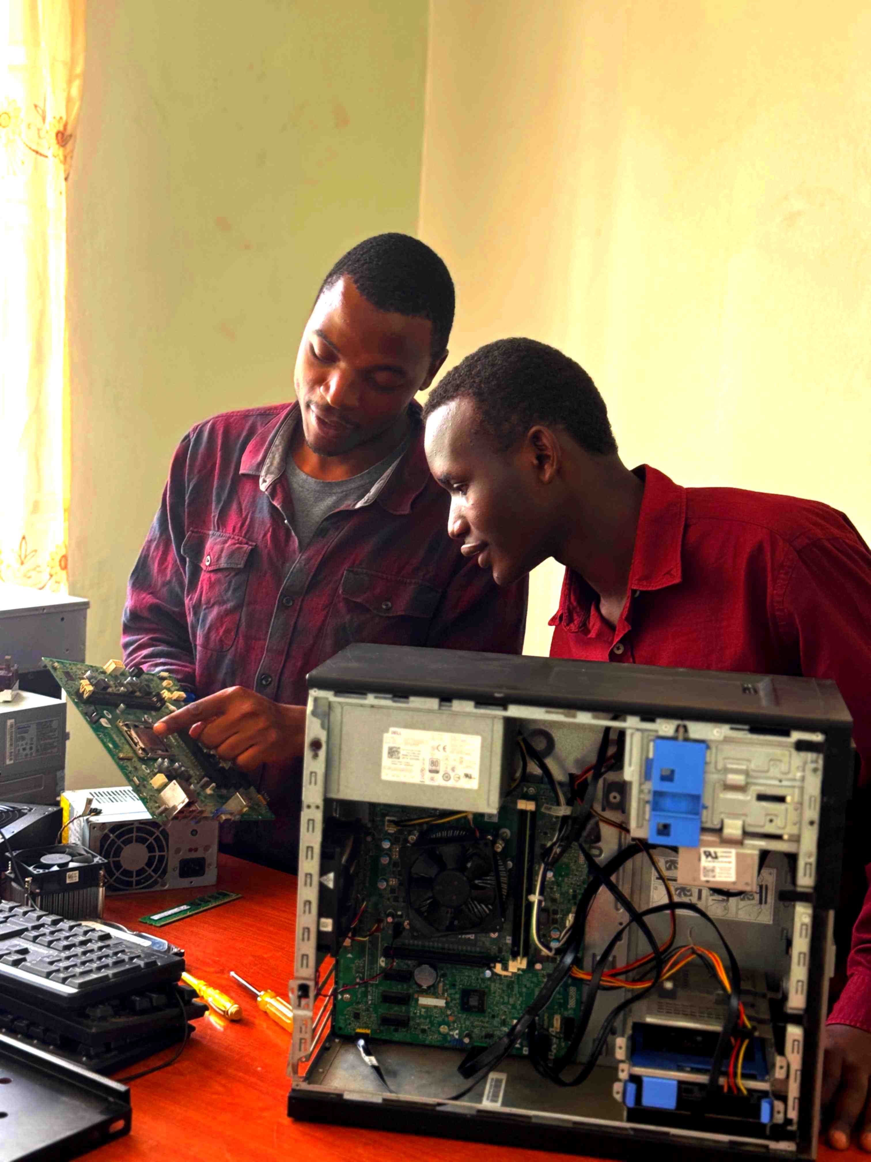 Students learning on computers
